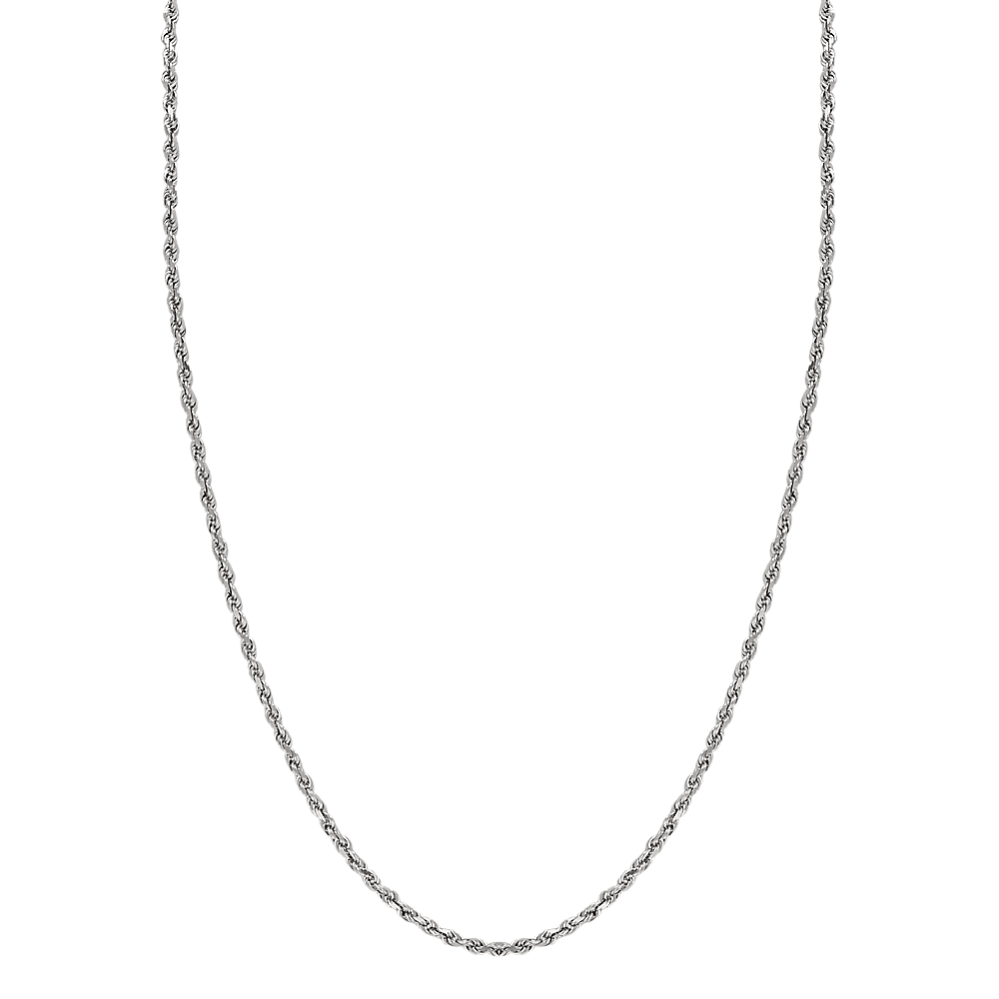 24'' 14k White Gold Rope Chain (3mm)