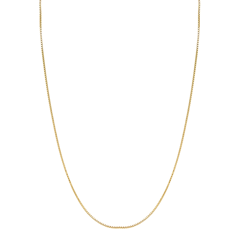 24 in Mens 14k Yellow Gold Box Chain (1.4mm)