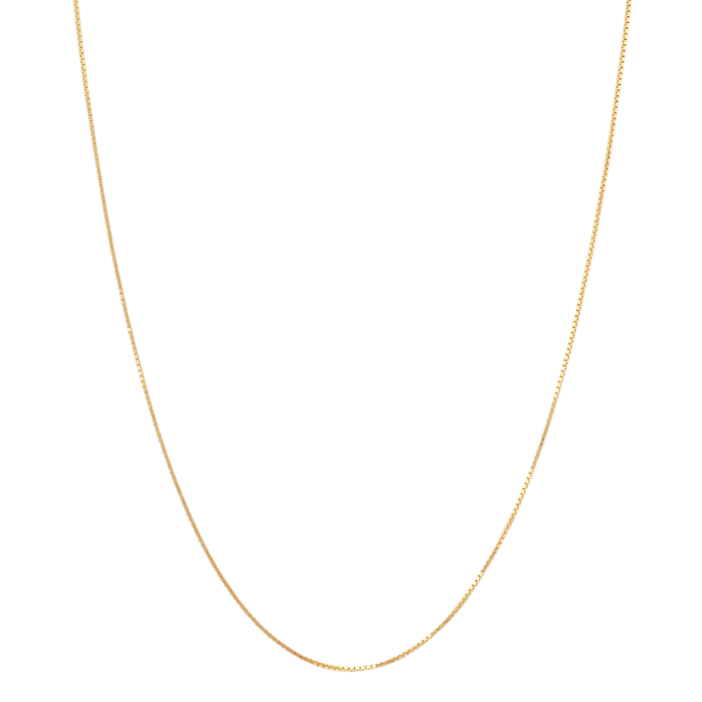 24 in Mens Box Chain in 14k Yellow Gold (1mm)