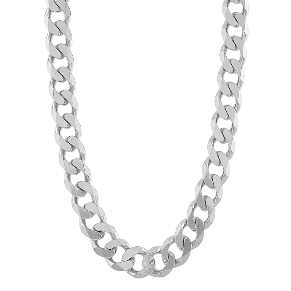 24 in Mens Curb Chain in Sterling Silver (10.8mm)
