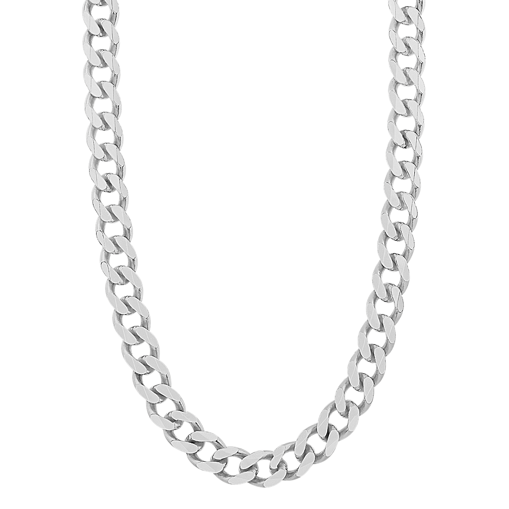 24 in Sterling Silver Curb Chain (6.4mm) | Shane Co.