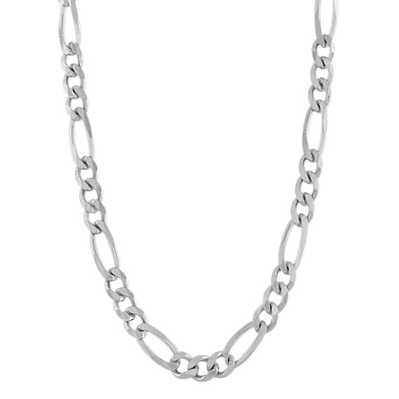 24 in Mens Figaro Chain in Sterling Silver (6.5mm)