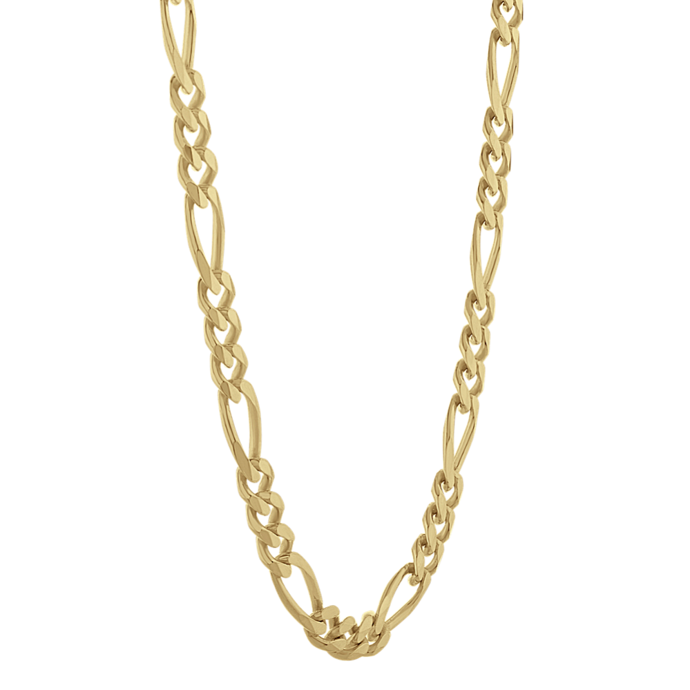 24'' 14K Yellow Gold Vermeil Figaro Chain (6.5mm) | Shane Co.