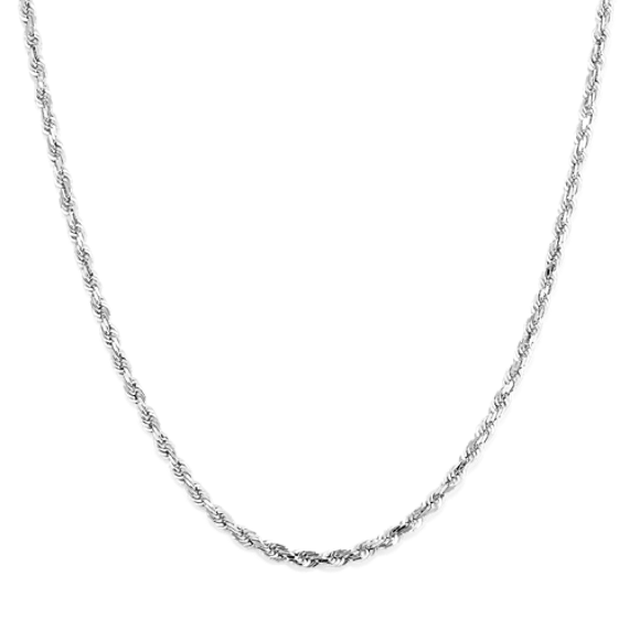 24'' 14K White Gold Rope Chain (1.95mm)