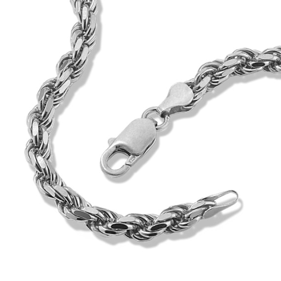 Mens Rope Chain in Sterling Silver 