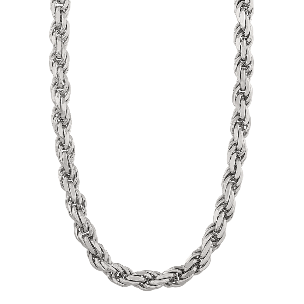 24 in Mens Rope Chain in Sterling Silver (5.6mm)