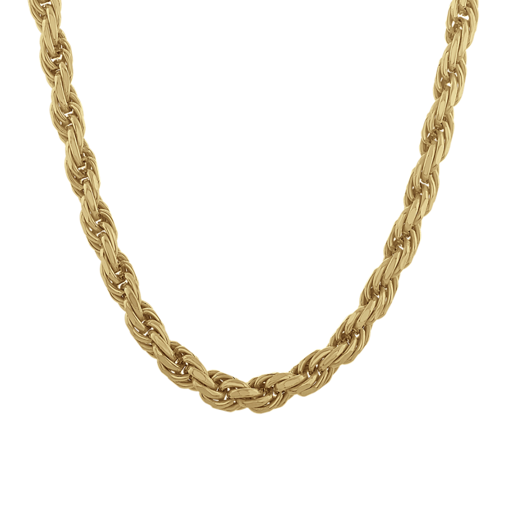24 in Mens Rope Chain in Vermeil 14k Yellow (5.6mm)