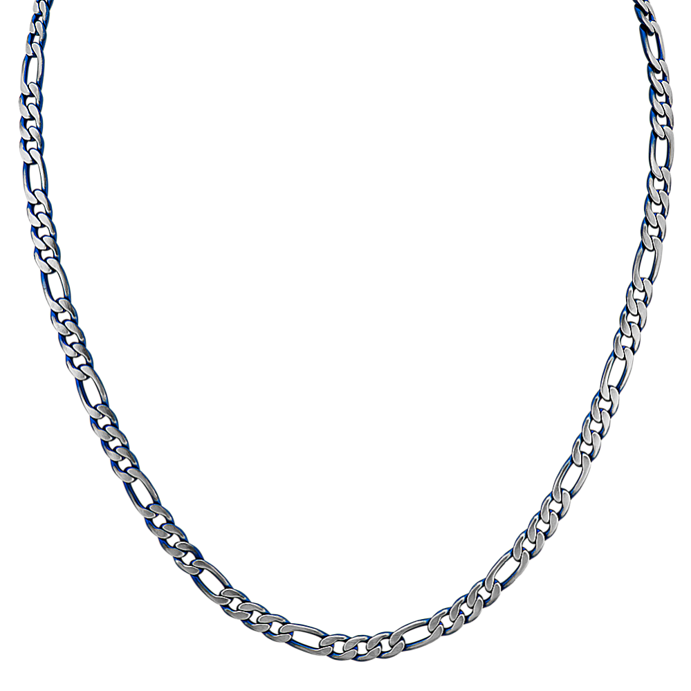 24 in Mens Stainless Steel Figaro Necklace (6.7mm)