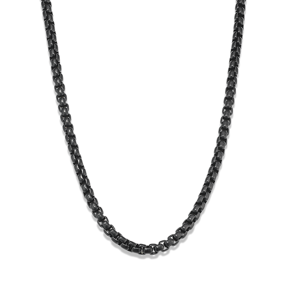 24'' Black Stainless Steel Box Chain (4mm)