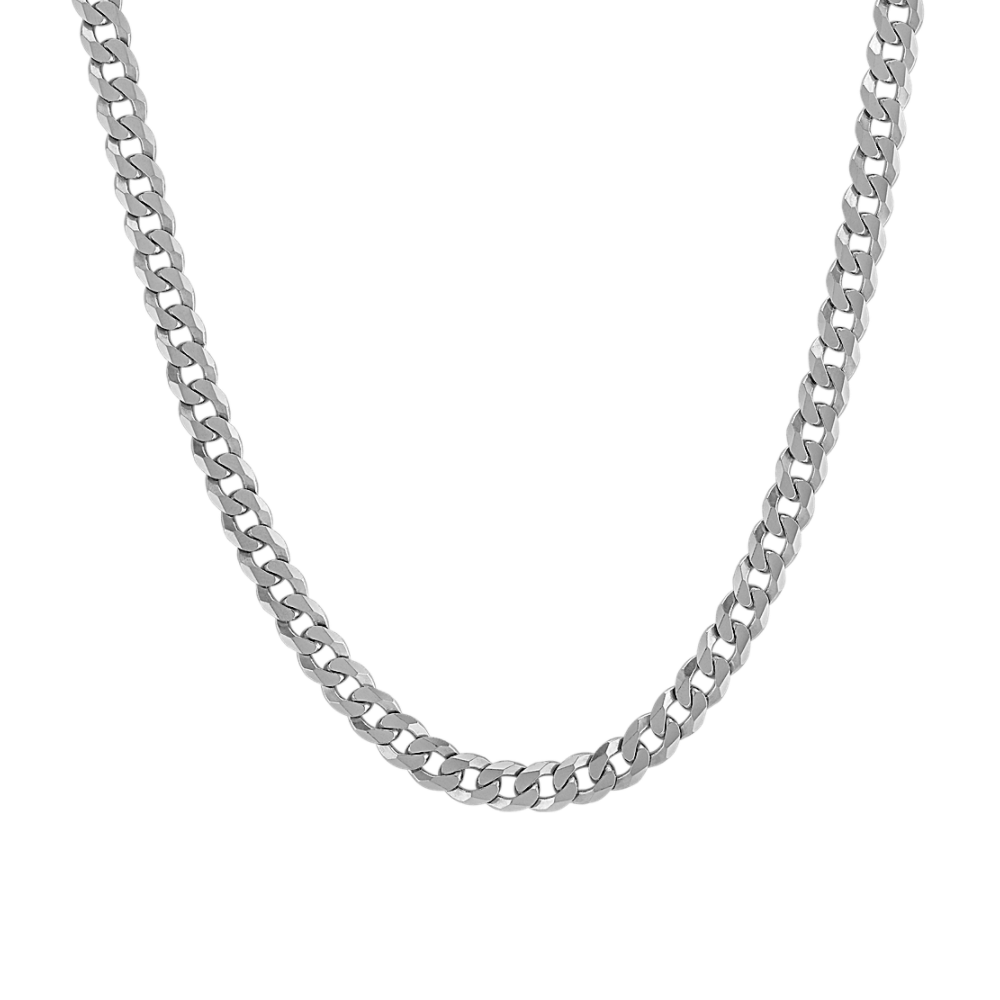 24 in Mens Sterling Silver Curb Necklace (7mm)