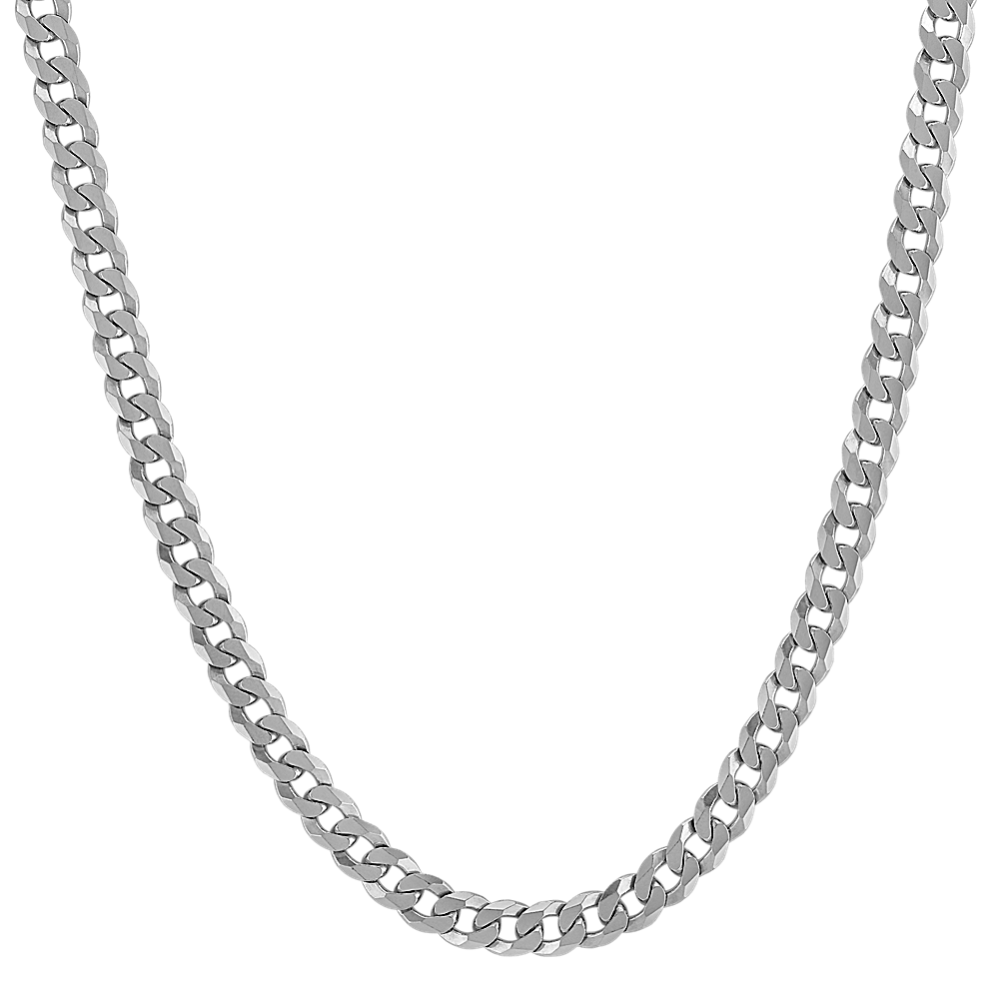 24 in Mens Sterling Silver Curb Necklace (7mm) | Shane Co.