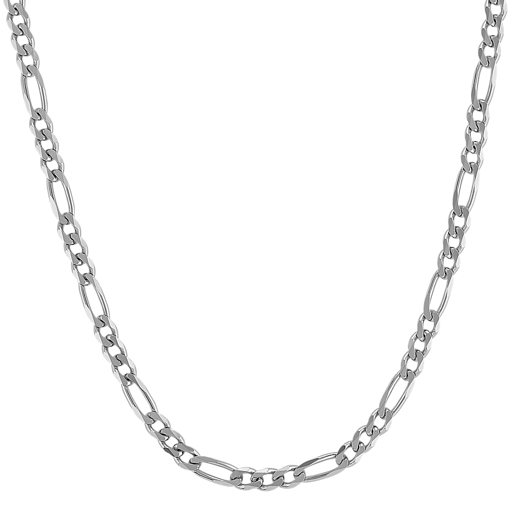 24 in Mens Sterling Silver Figaro Necklace (5.4mm)
