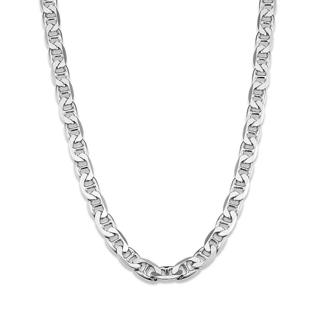 24 in Mens Sterling Silver Mariner Necklace (5.5mm)