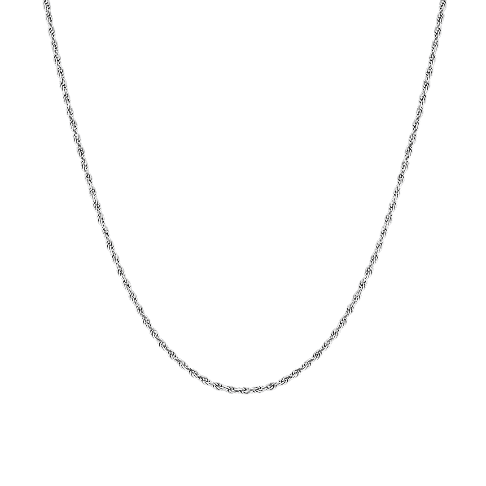 24 in Mens Sterling Silver Rope Chain (2.2mm)