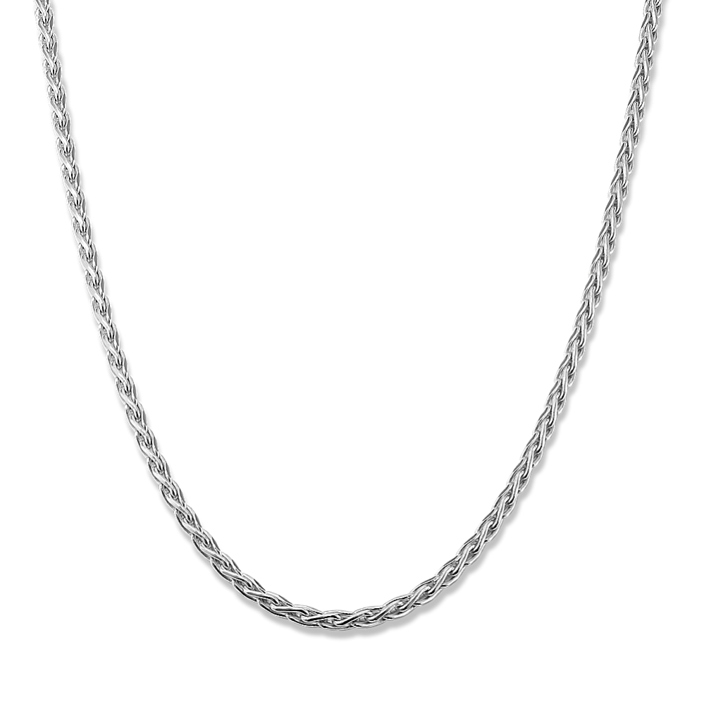 24 in Mens Sterling Silver Wheat Necklace (2.8mm)