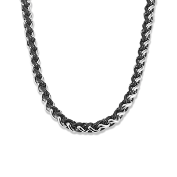 24'' Two-Tone Stainless Steel Wheat Chain (7mm)