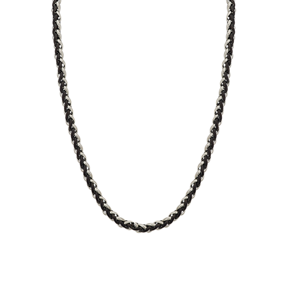 24 in Mens Two-Tone Stainless Steel Necklace (7mm)