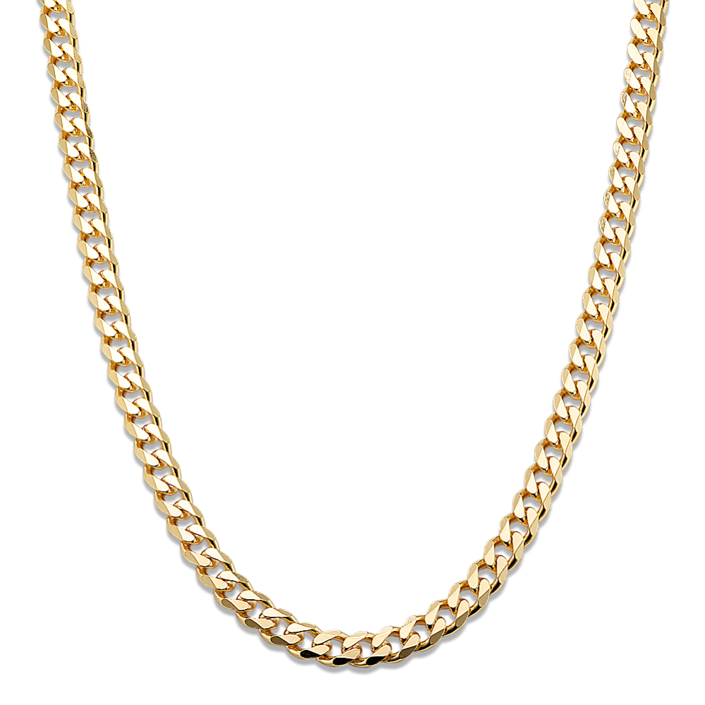 24in 14K Yellow Gold Vermeil Curb Chain (6.4mm)