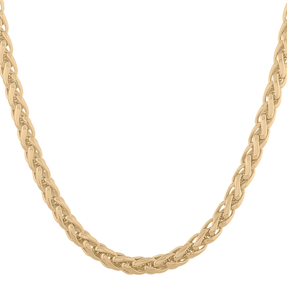 24 in Mens Wheat Chain in Vermeil 14K Yellow Gold (6.3mm)