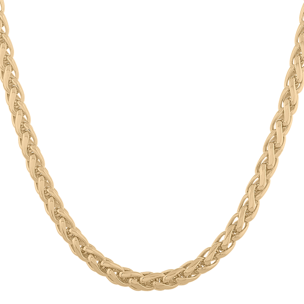 24'' 14K Yellow Gold Vermeil Wheat Chain (6.3mm)