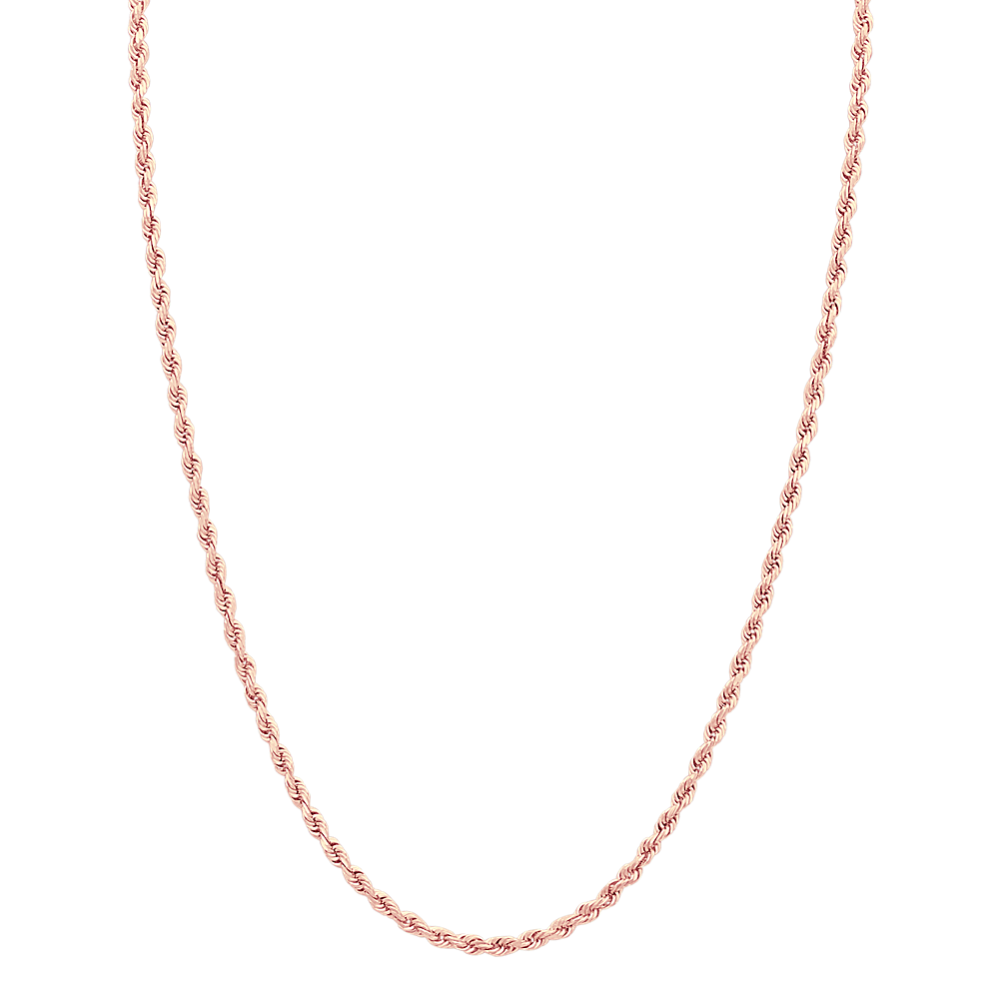24 inch Mens 14k Rose Gold Rope Chain