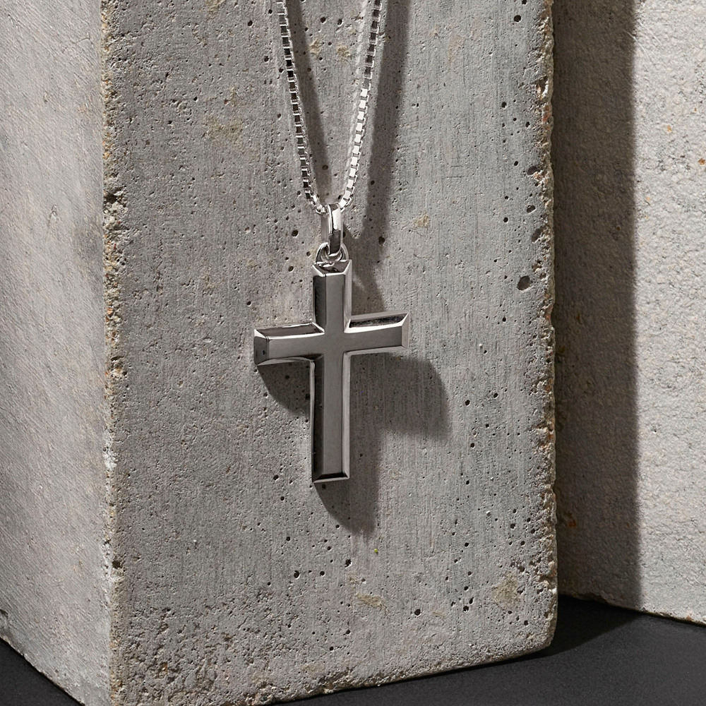 24 Inch Mens 14k White Gold Cross Necklace Shane Co   24 Inch Mens 14k White Gold Cross Necklace  41070936 A98 &wid=1000&hei=1000