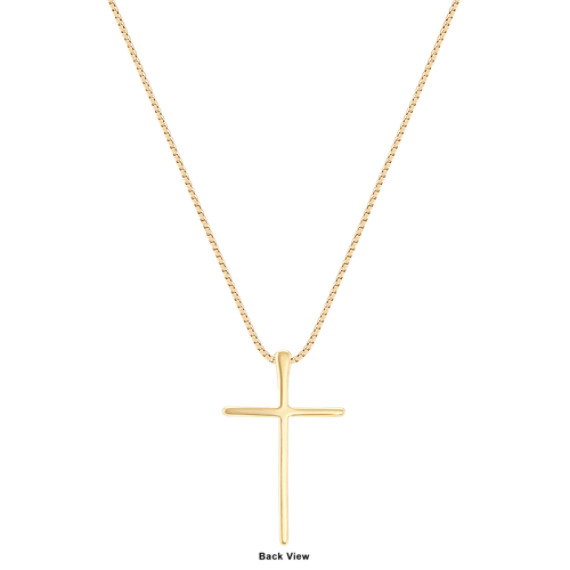 24 inch Mens 14k Yellow Gold Cross 