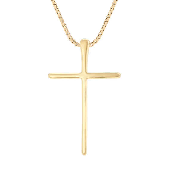 24 inch Mens 14k Yellow Gold Cross 