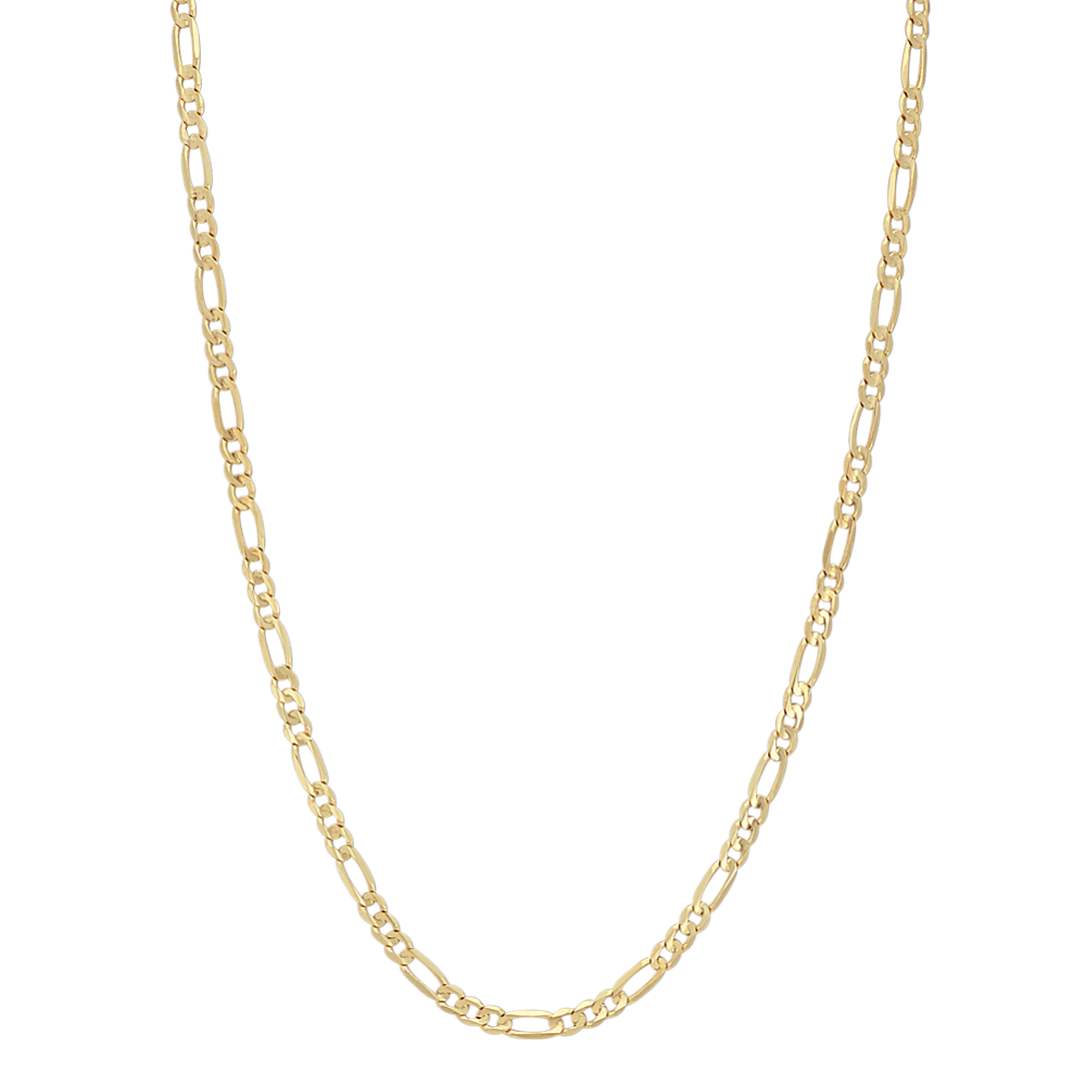24'' Mens 14k Yellow Gold Figaro Chain