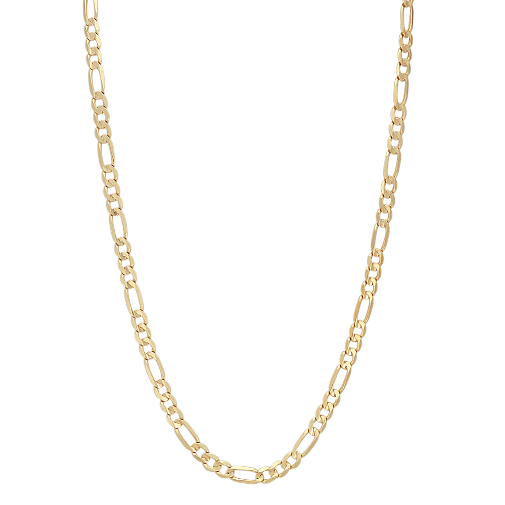 24'' Mens 14k Yellow Gold Figaro Chain