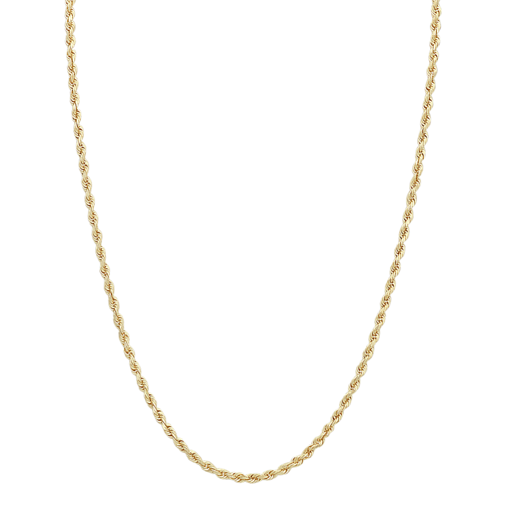 24 inch Mens 14k Yellow Gold Twisted Rope Chain