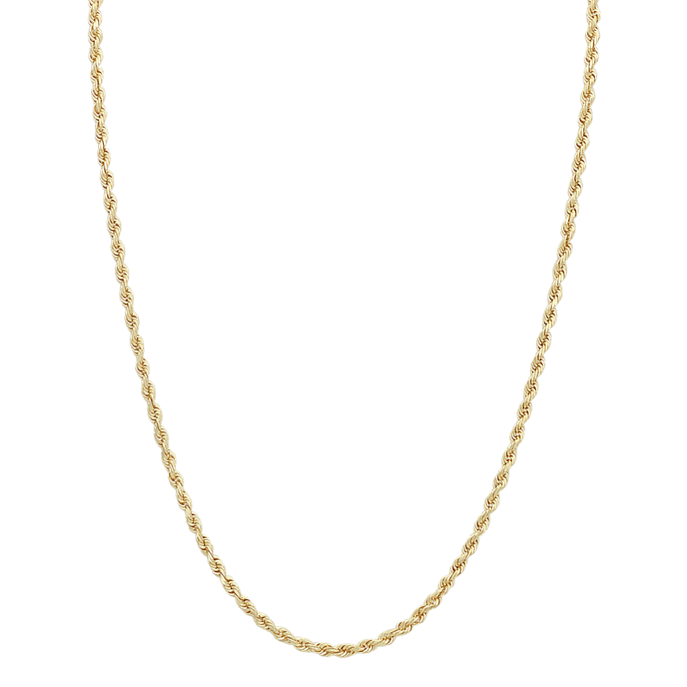 24'' Mens 14k Yellow Gold Twisted Rope Chain