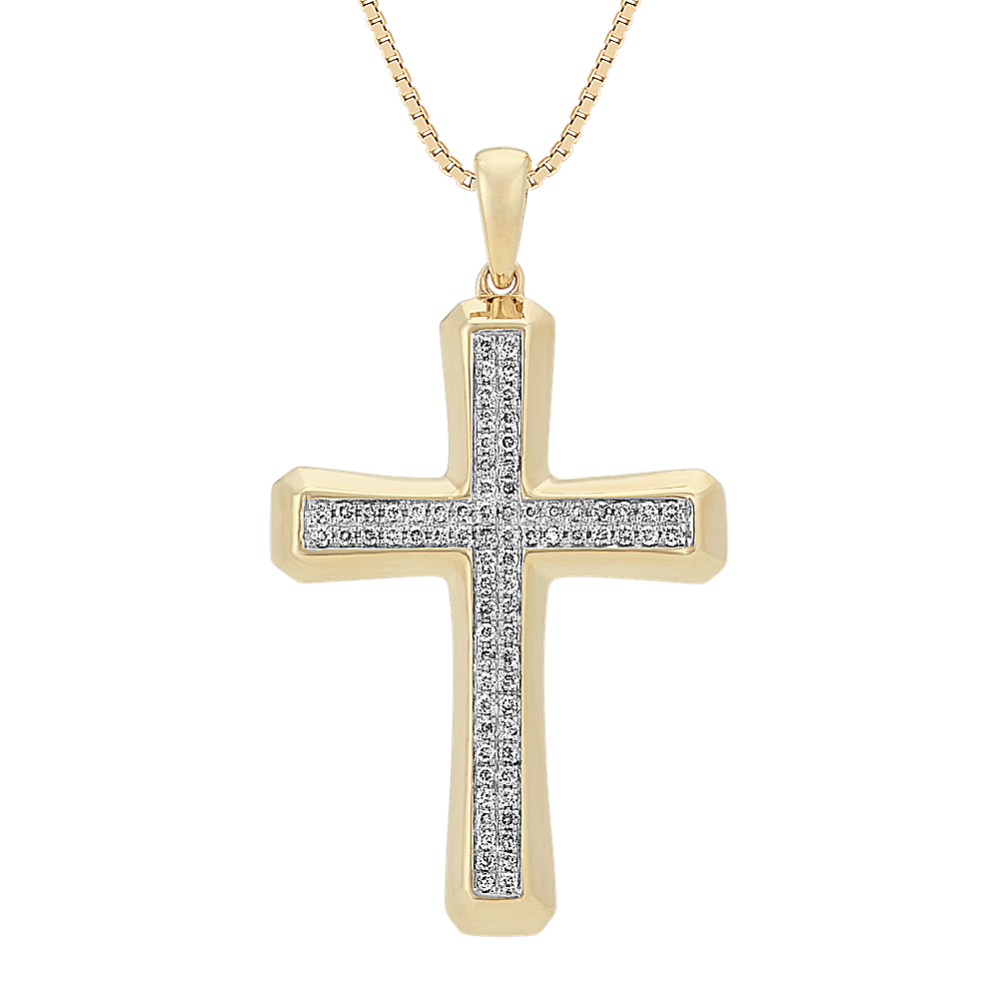 24 inch Mens Diamond Cross Necklace