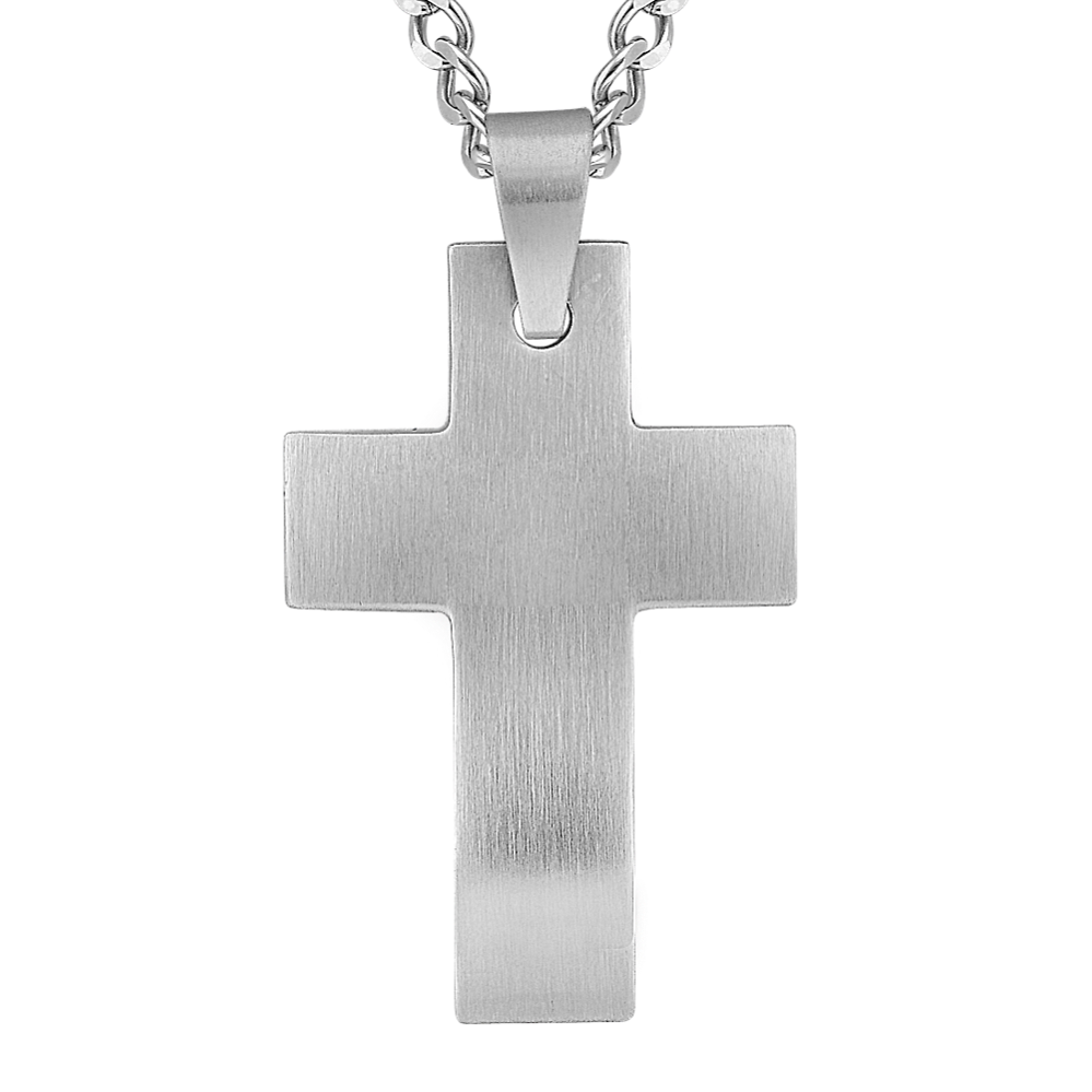 24'' Mens Stainless Steel Cross Necklace