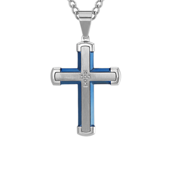 24'' Mens Stainless Steel Cross Necklace