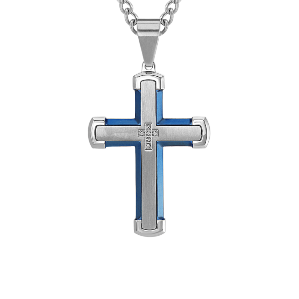 24 inch Mens Stainless Steel Cross Necklace