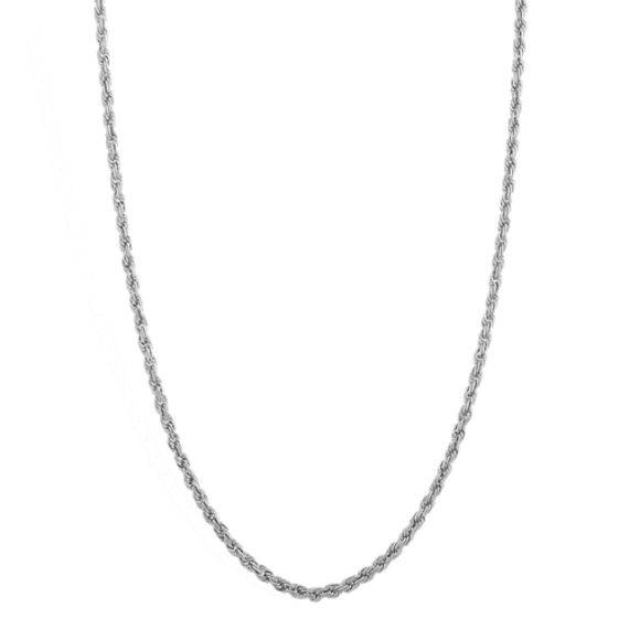 26'' 14K White Gold Rope Chain (1.95mm)