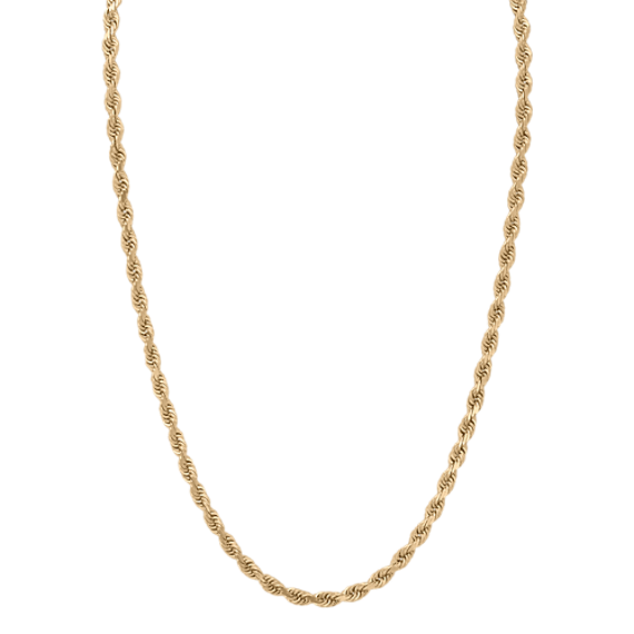 26'' 14K Gold Diamond-Cut Rope Chain (6mm)