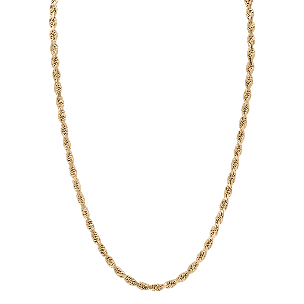 26 in Mens 14k Yellow Gold Rope Chain (6mm)
