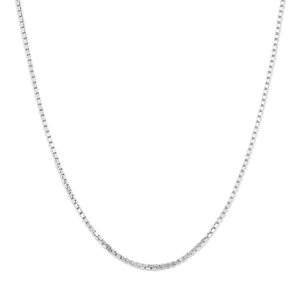 26'' 14K White Gold Box Chain (1mm)