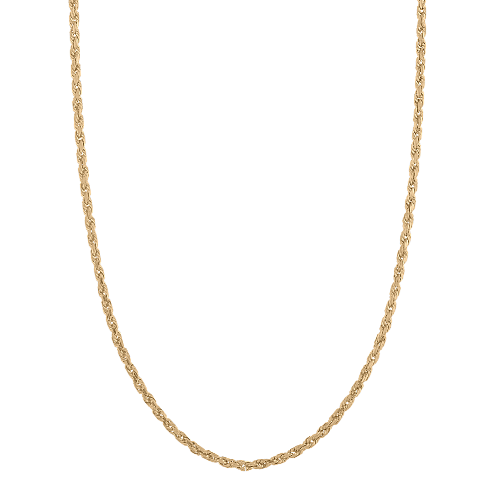 26 in 14K Yellow Gold Rope Chain (2mm)