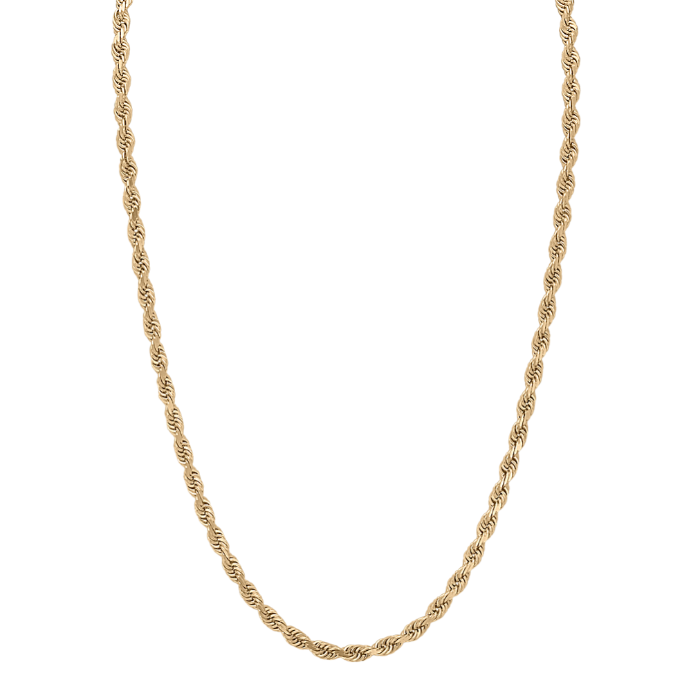 26'' Mens 14k Yellow Gold Rope Chain