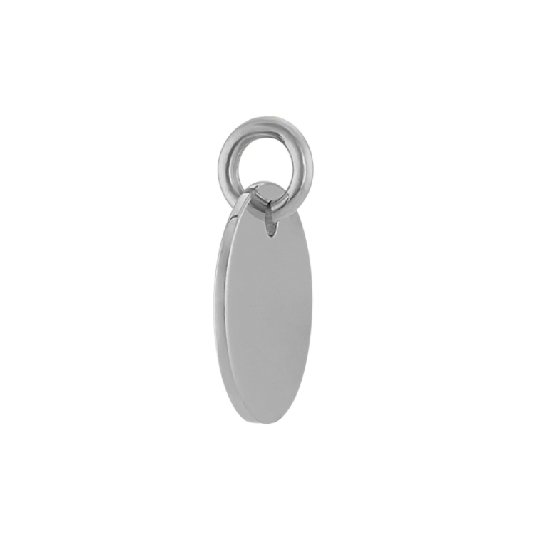 3/8 Inch Engravable Disk Charm in 14k White Gold