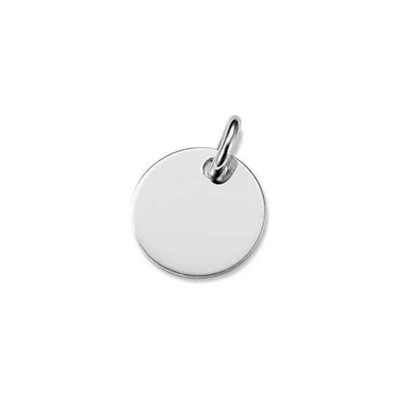 14K White Gold Petite Disk Charm