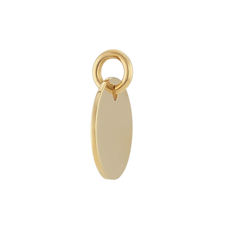 3/8 Inch Engravable Disk Charm in 14k Yellow Gold