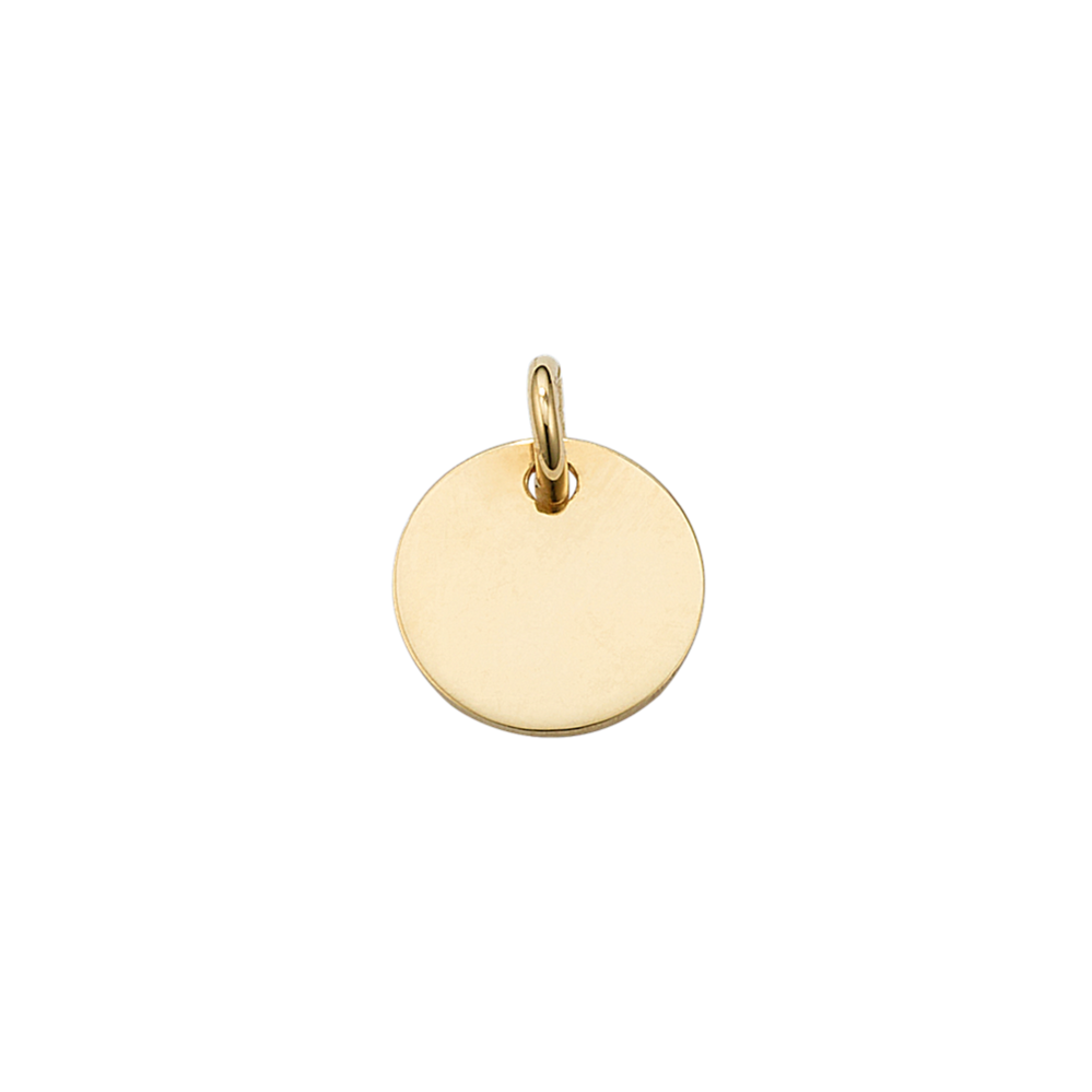 Petite 14K Yellow Gold Engravable Disk Charm