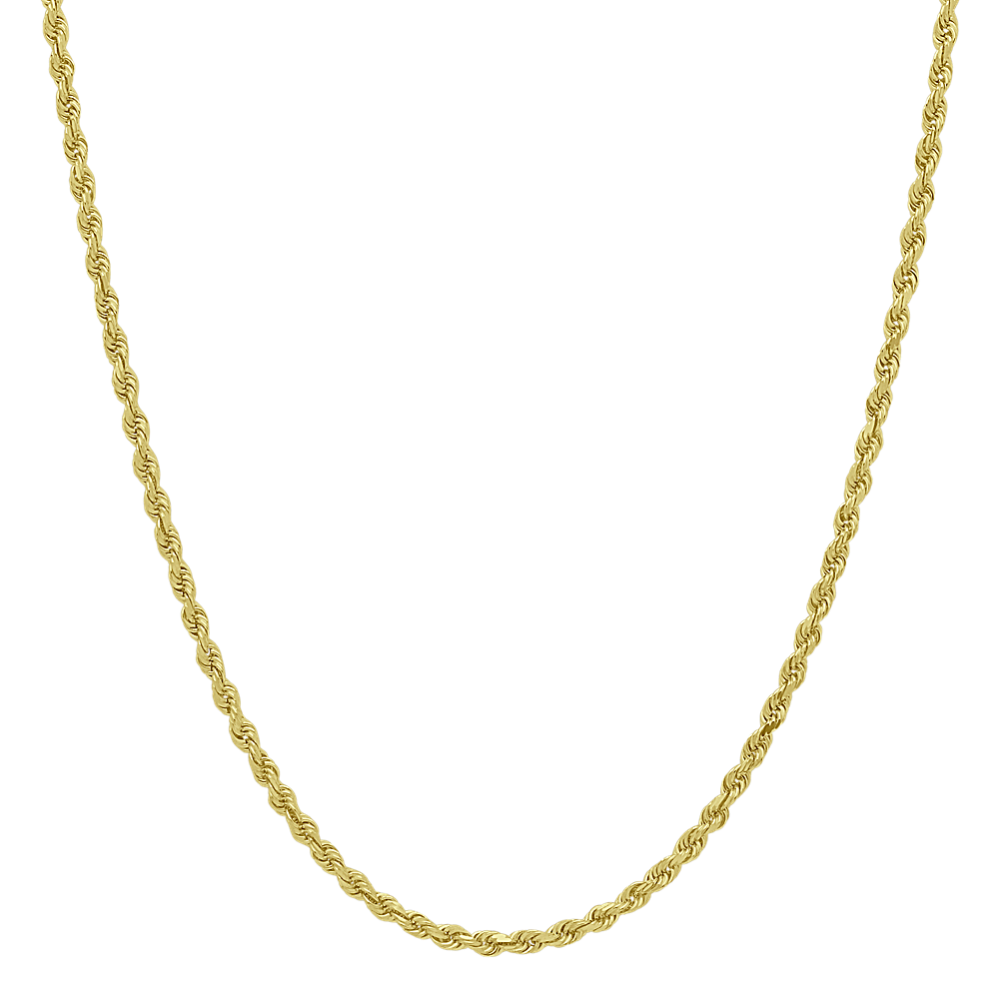 30'' Mens 14k Yellow Gold Rope Chain