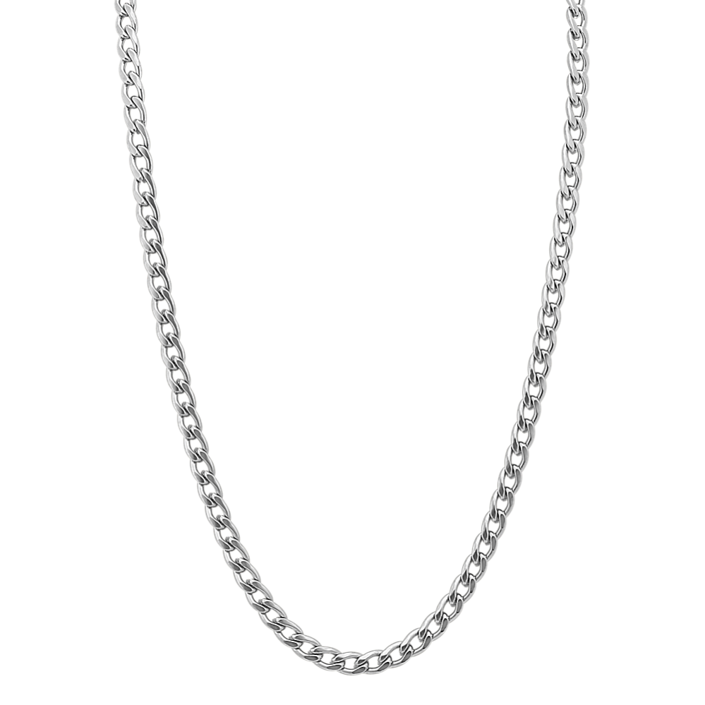 30 inch Mens Curb Chain Necklace in Stainless Steel