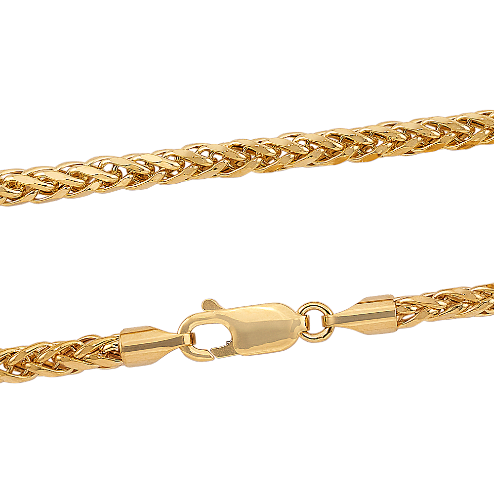 3mm Wheat Chain in 14K Yellow Gold (22 in) | Shane Co.