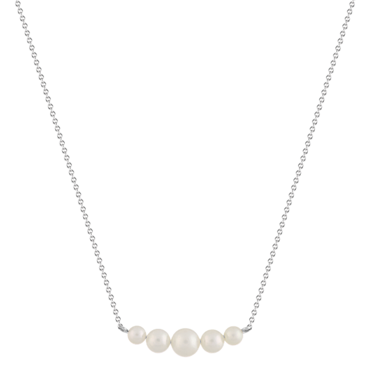 Simple Pearl and Zircon Charm Necklace - Etsy